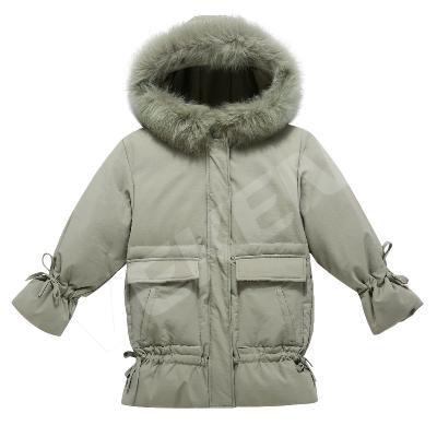 China Custom Thick Warmth Polyester Large Size Winter Stripper Kids Hooded Regular Padded Jacket for sale