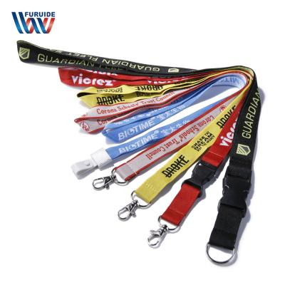 China Promotional No Min Order Custom Embroidery Woven Sport Lanyards With Logo Custom for sale