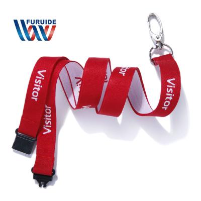 China Cheap Polyester Safety Jacquard Loose Lanyard With Metal Hook for sale