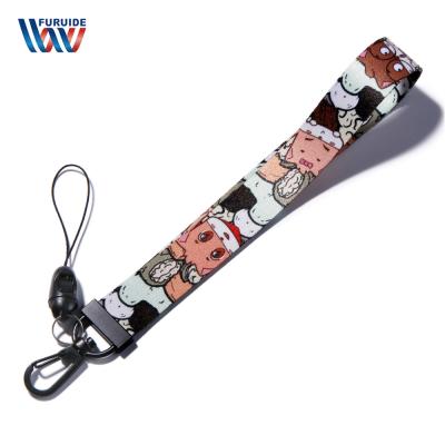 China 2021 Fashion High Quality Custom Made Phone Lanyard Strap Polyester Short Lanyard for sale