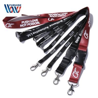 China Promotional Hot Selling Black Lanyard Key Chain Black Loose Custom Free Design With Neck Lanyard for sale