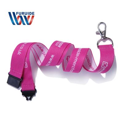 China Promotional Custom Logo Carbon Fiber Material Silk Woven Fabric Lanyard For Main Holder for sale