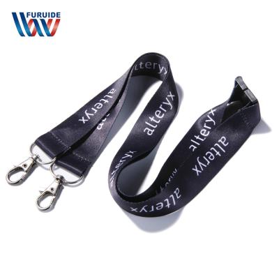 China New Design Polyester Double Lanyard Hook Lanyard For ID Card for sale