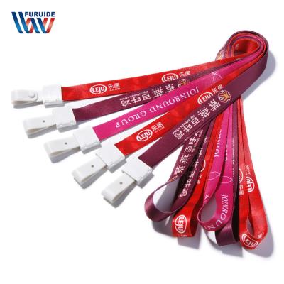 China Polyester Sublimation Mobile Phone ID Card Printed Lanyard With Plastic Holder for sale