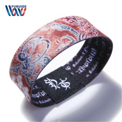 China Hot Sale Custom Elastic Custom Wristband Sublimation Wristbands Elastic Event for sale