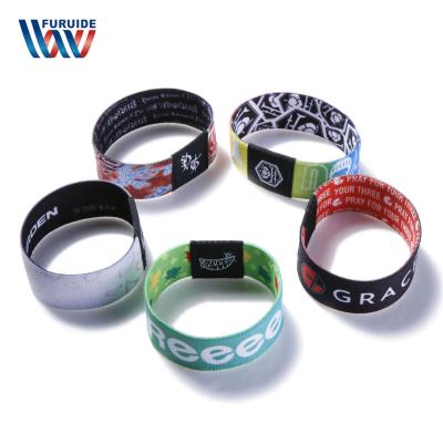 China 2020 China Customized Hot Selling Events /Festival Fabric Elastic Wristband With Woven Label for sale