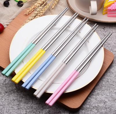 China Hongda Korean Style Reusable Silver Viable 304 Stainless Steel Metal 18/10 Chopsticks for sale