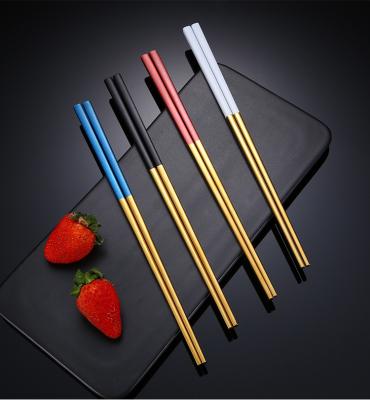 China 10% workable off SS304 18/10 Hongda High Quality Square Shape Flatware Stainless Steel Restaurant Wedding Flatware Metal Chopsticks for sale