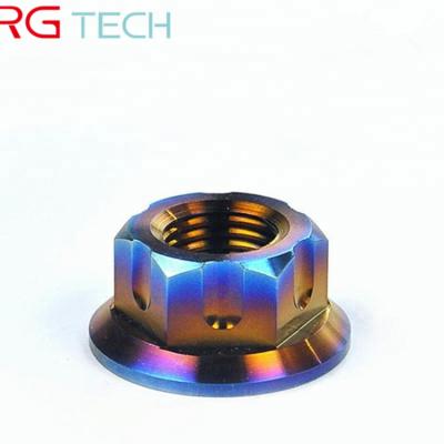 China M6 M8 M10 M12 M20 Flat Grade 5 Titanium Alloy 12 Point Flange Nut For Wheel Parts for sale