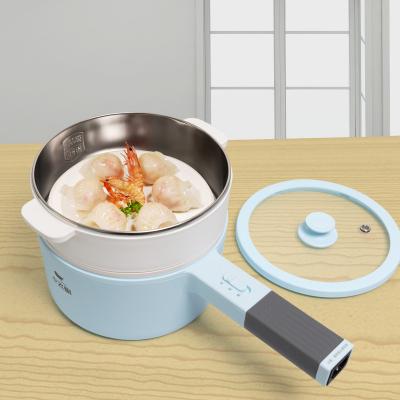 China Mordern Customized Electric Ceramic Coating Mini Cooking Pot Multi Function Frying Pan With Steamer for sale