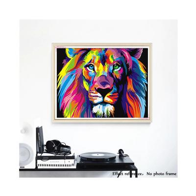 China CLASSIC Painting By Number High Quality Colorful Digital Dog Painting Pop Style Colorful Pictures Canvas Animals Direct Painting By Numbers for sale