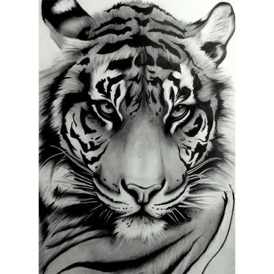 China CLASSIC High Quality Digital Painting Pop Style Picture Tiger Canvas Black And White Animals Direct Painting By Numbers for sale