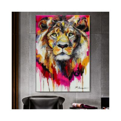 China Modern Wall Art Drop Shipping Lion Animals Diamond Painting Graffiti Canvas Painting for sale