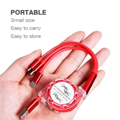 China Factory price fast speed charging 3 in 1 multi function data cable charging high quality safe data cable for sale