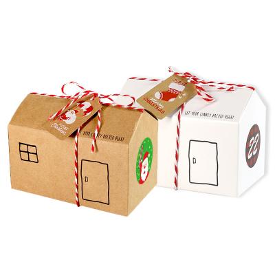 China Recyclable Kraft Paper Boxes Christmas Gift Cookies Packaging Stickers Tags Cotton Twine for sale