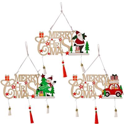 China Christmas Gift Christmas Decoration Christmas Tree Tassel Pendant Hollow Letter Plate Merry Christmas for sale