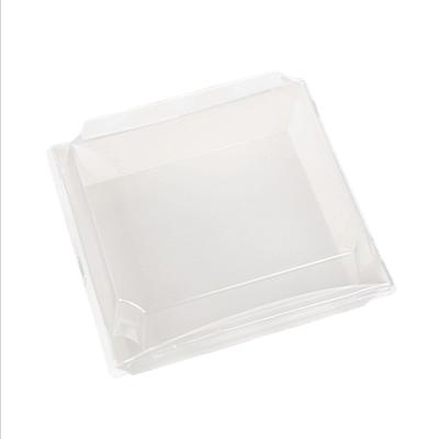 China Recyclable Rectangle Transparent Packing Snack Puffs Dessert Package Takeout Paper Box for sale