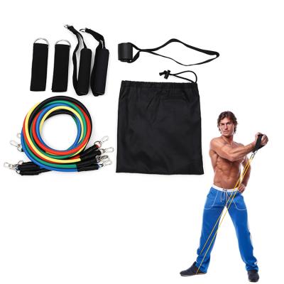 China High Quality Yoga Elastic Resistance Bands Tube Gym Equipment Latex Rubber 11 Pcs Resistance Bands Set for sale