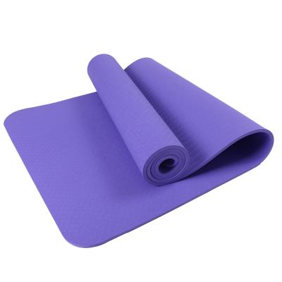 China 183x61cm Purple Mats Gym Organic Foldable Yoga Mat Fitness 6mm Pilates Eco Friendly Tpe Yoga Mat for sale