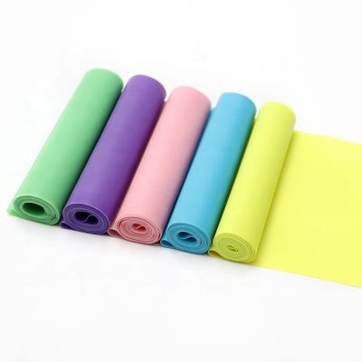 China OEM Sport Yoga Strength Training Thickness 0.35mm Flat TPE Non Slip Elastic Resistance Bands for sale