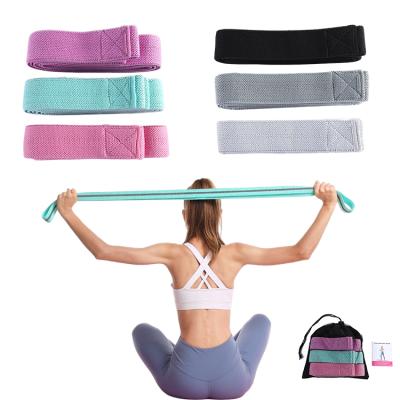 China Gym Exercise Loop Cotton Fabric Pull Up Assist Bands Long Resistance Bands Set for sale