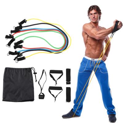 China 11 Pcs/Set 150 Lbs Latex Gym Equipment Latex Resistance Bands Set Workout Hip Rubber Resistance Tube Bands for sale