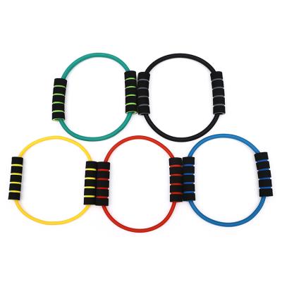 China Elastic Bands Fitness Leg Trainer Latex Fitness Tube O-Shape Label O Shape Latex Tube for sale