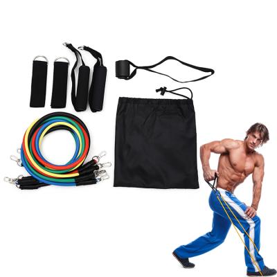 China 150Lb 11 Pcs Tube Set And Sliders Elastic Band Exercise Loop Resistance Bands Latex Tubes for sale