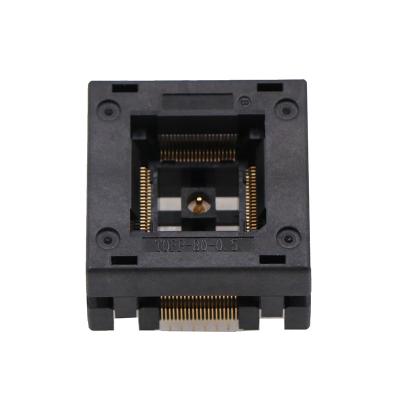 China Qfp80 Socket High Temperature Aging Resistant Seat Size 12 × 12mm Programming Adapter 0.5 Spacing for sale