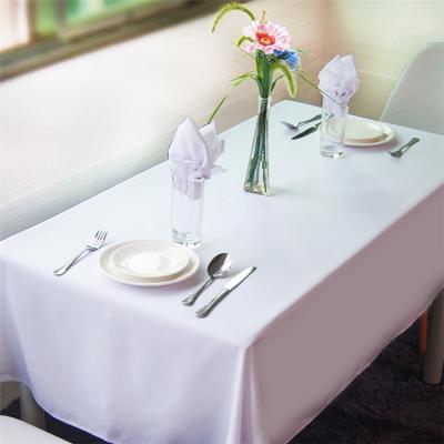 China Oilproof Hot Sale High Quality Square Plain White Party Tablecloth for sale