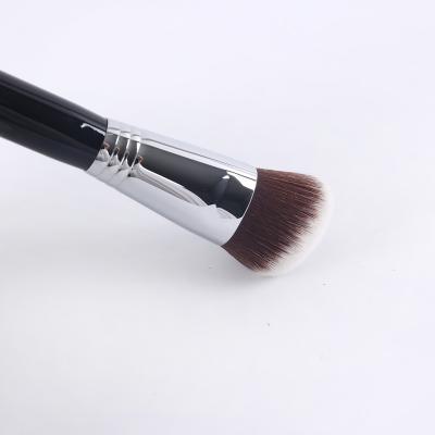 China Angular Blush Wooden Handle Beauty Facial Makeup Tool With Your Logo Round Makeup Powder Brush for sale