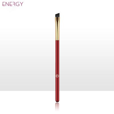 China Wholesale ENERGY L111 Handle Eyebrow Brush High Quality Angled Makeup Brush Red Chrome Wood for sale