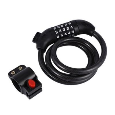 China High Quality ABS + Steel Cable 1.8M Scooter Lock 5 Digit Code Combination Bike Security Lock Steel Cable Bike Bicycle Scooter Recycling Lock for sale