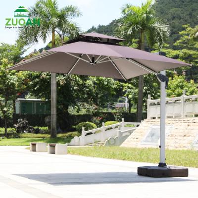 China Large 3m Square Cantilever Modern Offset Garden Patio Umbrellas 9ft Outdoor Umbrellas For Restaurant Parasol for sale