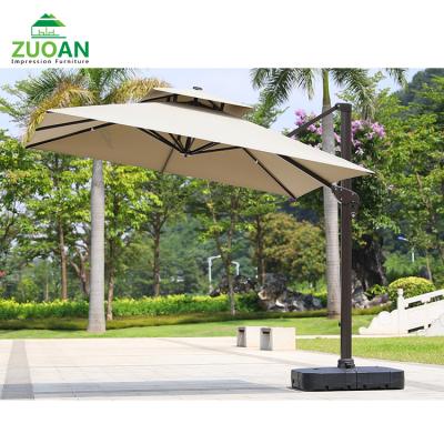 China Modern Outdoor Shade 3m Patio Offset Parasol Cantilever Hanging Commercial Cantilever Umbrella for sale