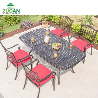 China Weather Resistant Cast Aluminum Patio Dining Restaurant Balcony 4 Chairs And Tables Set Outdoor Garden Furniture For Sale for sale