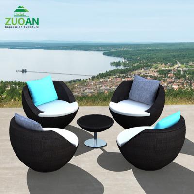 China Modern outdoor pe rattan wicker furniture garden patio furniture coffee table chairs 5pcs/sets for sale