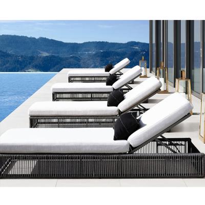 China High Quality Modern Outdoor UV Resistant Outdoor Pool Side Modern Metal Double Side Sofa Garden Convertible Sun Lounger for sale