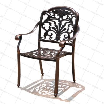 China Diameter Waterproof Rustproof Cast Aluminum Patio Dining Chairs Outdoor Garden Restaurant Furniture for sale