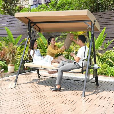 China Modern High Quality Indoor Outdoor Outdoor Chair Canopy Patio 2 Seat Solar Panels Patio Swing 3 Seater Garden Patio Swings for sale