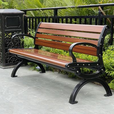 China Weather resistant waterproof outdoor wpc material cast aluminum 2 person bench for backyard for sale