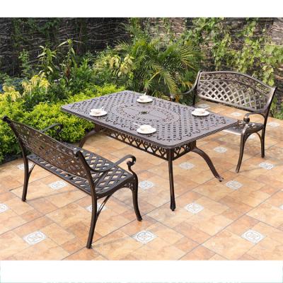 China Cast Aluminum Bench Brackets Weather Resistant Anti Rust 2 Seater Backyard Patio Garden for sale