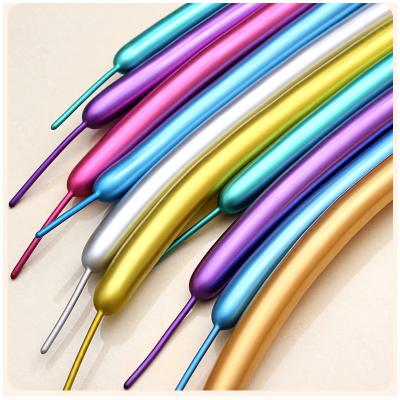 China Beautiful Customized Hot Selling Magic Colorful 30cm Metallic Thicken Long Easter Balloons For Party for sale