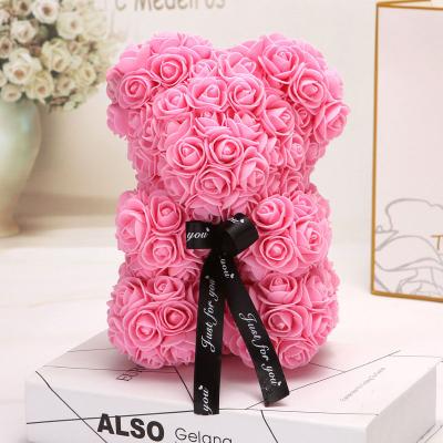 China Simple Wholesale Designer Diy Forever Love Bulk Rose Flower Teddy Bear As Gifts for sale