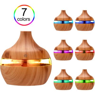 China Hot Selling Car Household Wood Grain USB Car Colorful Luminous Humidifier for sale