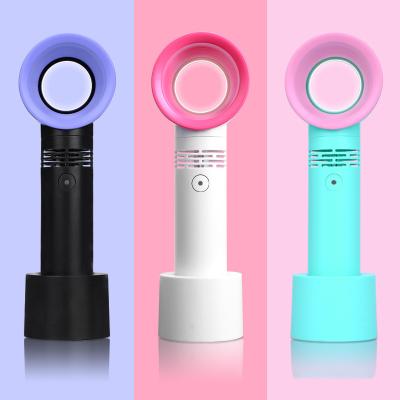 China Summer Bladeless Hand Held Mini Fan Hot Selling Popular Portable Outdoor Usb Cooling Hand Fan for sale