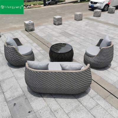 China Best Selling Fashion Patio Sets Garden Aluminum Sofas Furniture Waterproof Modern Outdoor Rattan Sofa Set for sale