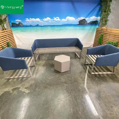 China Modern Modern Balcony Garden Waterproof Aluminum Outdoor Sofa Set With Coffee Table for sale