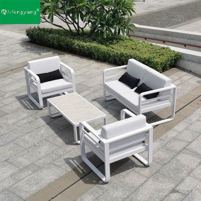 China Modern Nordic Modern Garden Sofa Set Hotel Terrace Leisure Combination Aluminum Frame Outdoor Sofa Set for sale