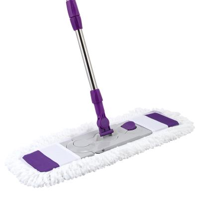 China Durable Extendable Stainless Steel Handle With Microfiber Head Flat Mop for sale